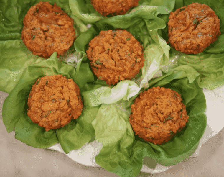 Sweet Potato Cake Lettuce Wraps