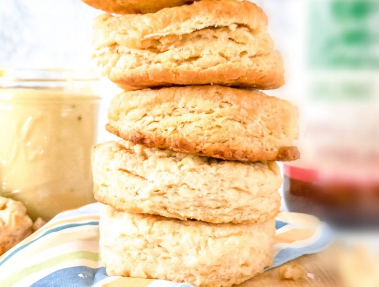 Vegan Biscuits stacked on a plate