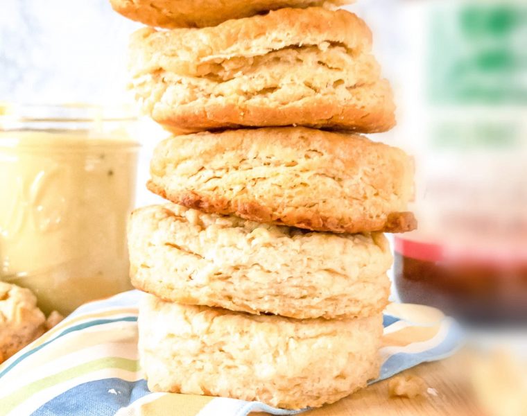 Vegan Biscuits stacked on a plate